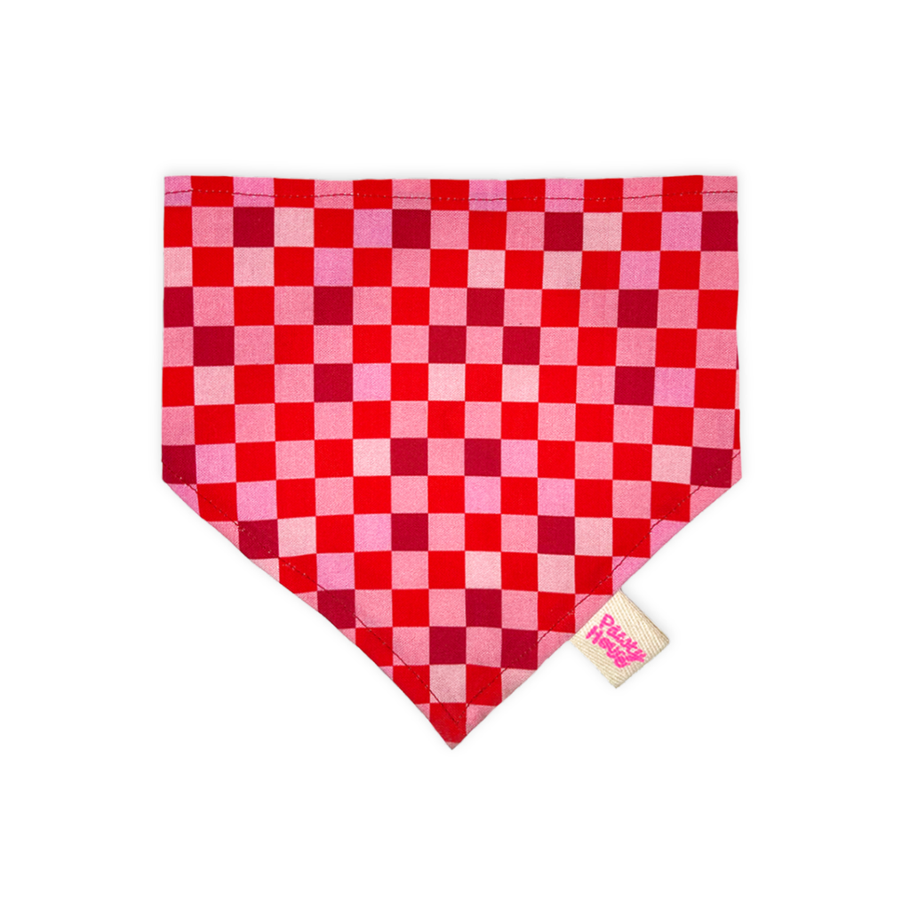 Red Checkered Bandana para mascotas