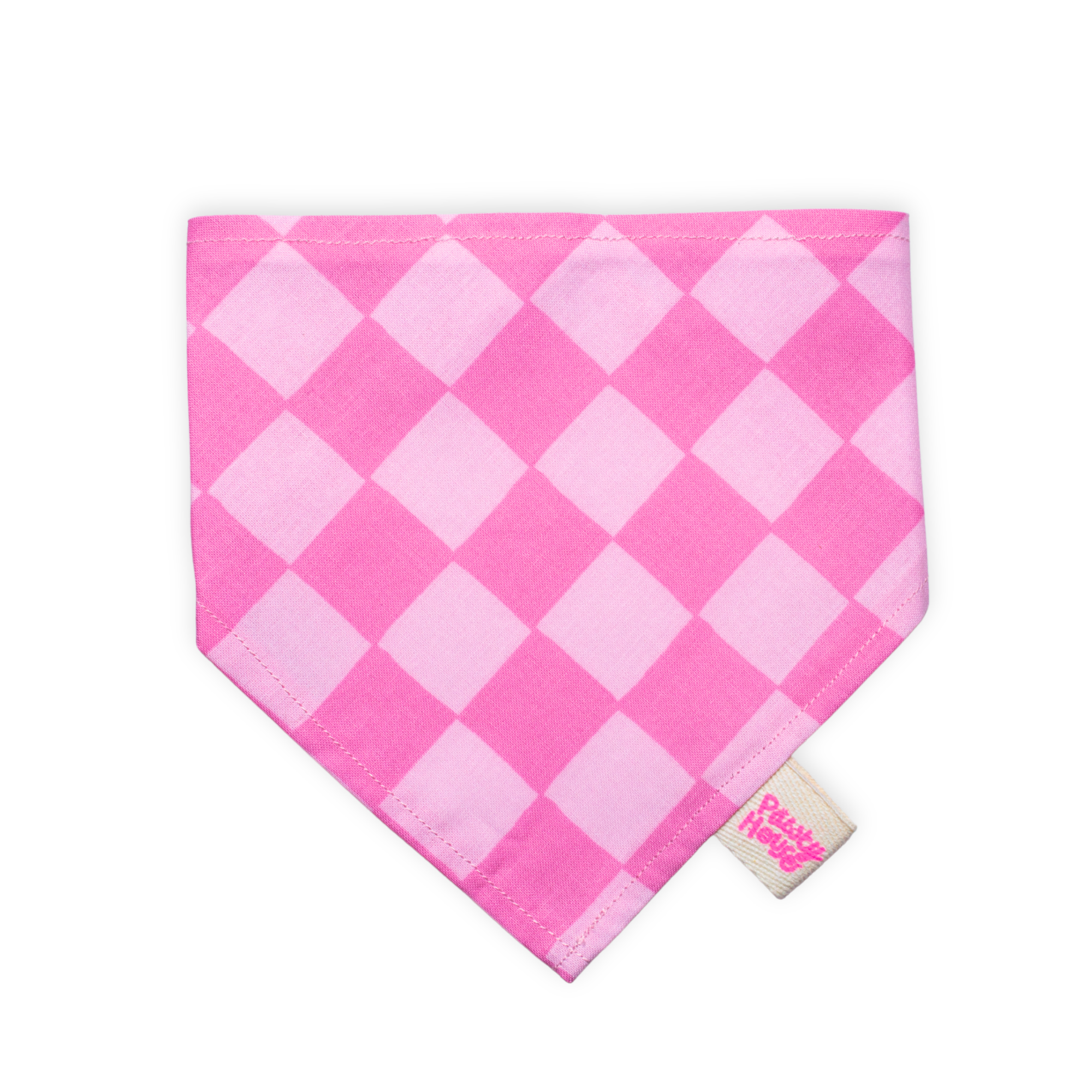 Pink Checkered Bandana para mascotas