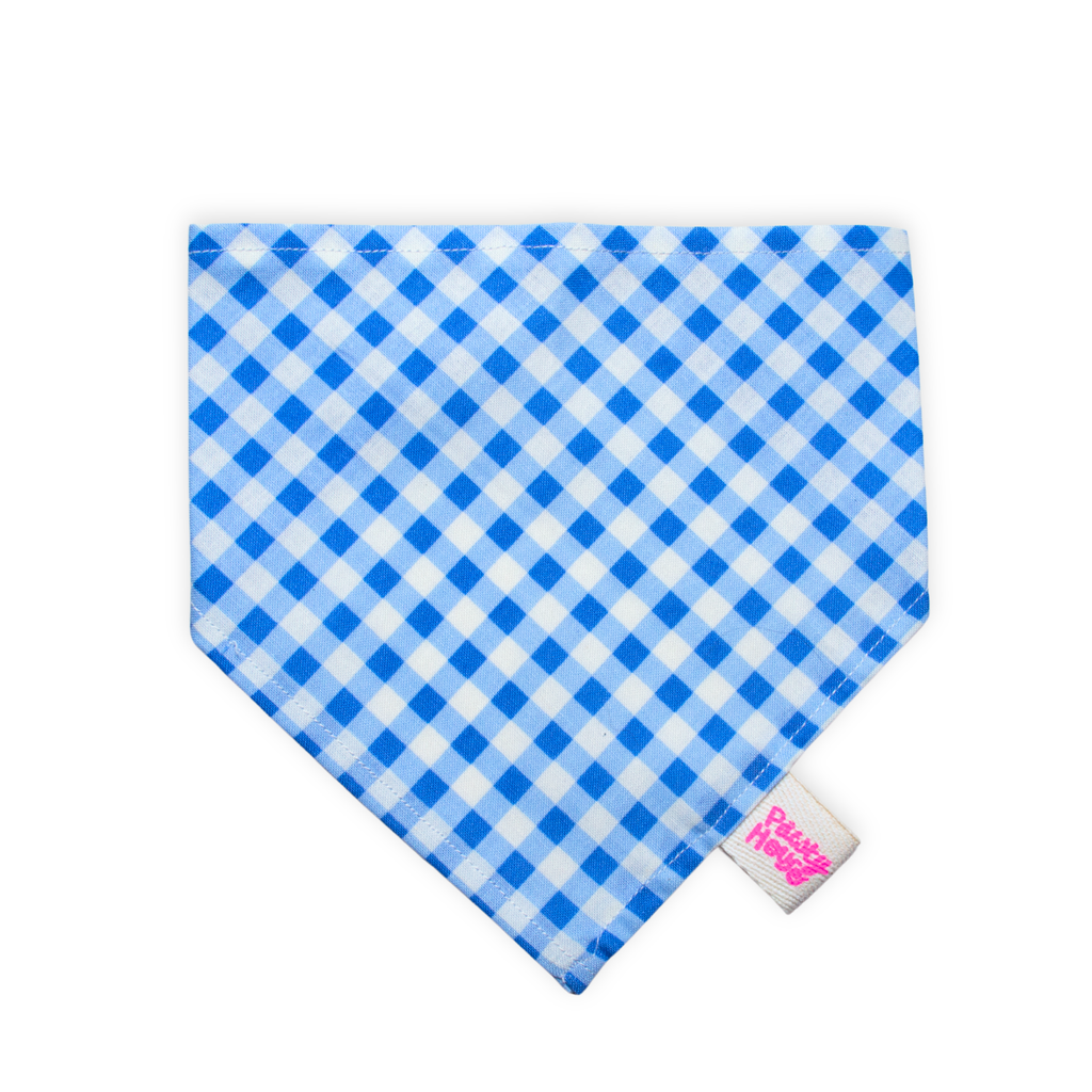 Blue Plaid Bandana para mascotas